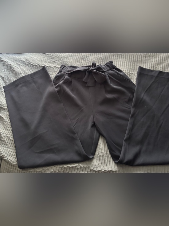 Lululemon Pants - Lululemon Woven Noir Dress Pants Womens 6 navy blue High Wide Leg Tie Belt